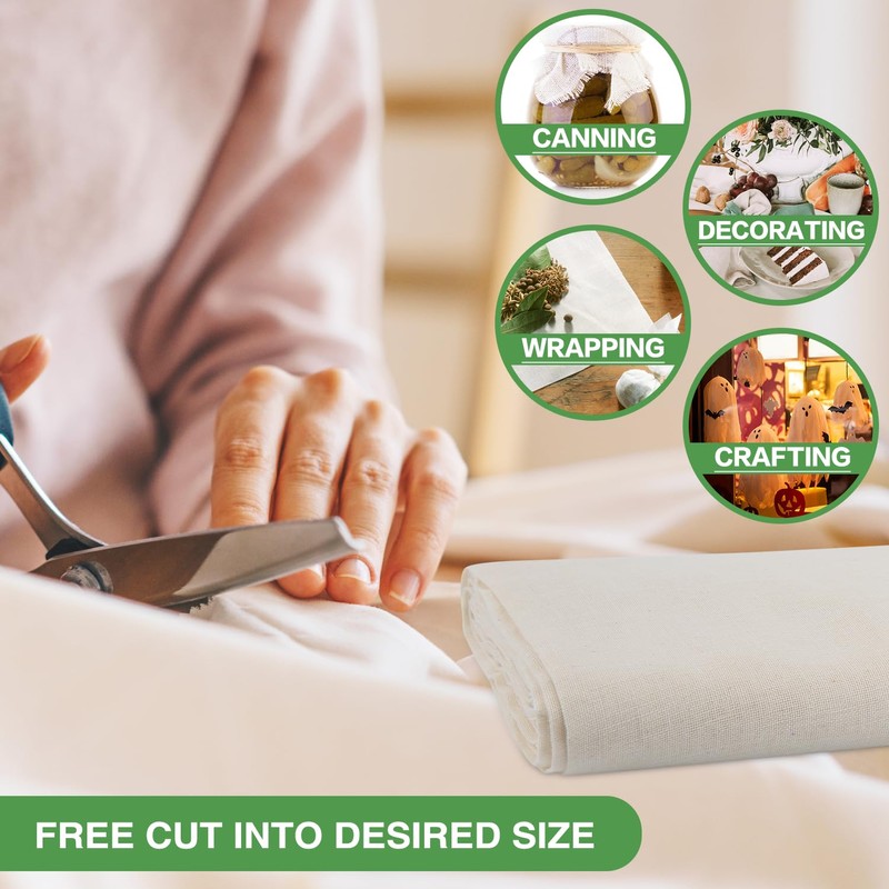 Organic Cheese Cloths, GOTS Certified, Grade 100, 36 Sq Feet,