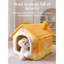Linghe Fun Cat House Cat Nest Fully Enclosed Comfortable Warm Cat House Removable and Washable House Cat and Dog House Four Seasons Applicable (F,S)