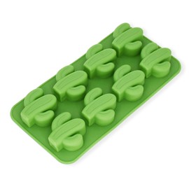 Fewo 8-Cavity Cactus Ice Cube Tray, Cacti Silicone Mold for Chocolate, Candy, Cookie, Fondant, Gummy, Jello, Baking, Candle, Cupcake Topper Decoration - Set of 2