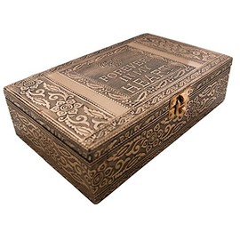 OKEPS YuanKanJu VGI Elegant Jewelry Box with Hammered Metal Cladding and Soft Fabric Interior (Forever in My Heart, Copper Finish)
