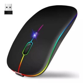 EGTMA 10 Piezas Mouse Inalambrico Recargable Silencioso Rgb Color