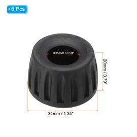 PATIKIL Universal 15mm ID Rubber Tripod Feet for Camera Tripod Monopod, Set of 6, Anti-Slip Tripod Replacement Part, Black