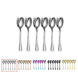Kyraton 5.5" Espresso & Tea Spoons - Stainless Steel Mini Spoons, Pack of 6