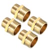 sourcing map Brass Pipe Fitting Reducing Hex Nipple 1/2 BSP