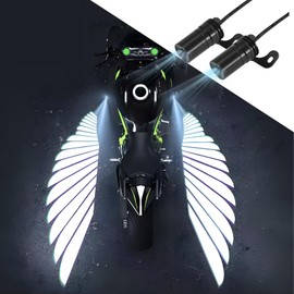 Universal Motorcycle Projection Light Kit,Motorcycle A-ngel Wings Projection Light Kit Underbody Waterproof Wing Shadow LED Projector Lights for Harley, Suzuki (White Light)