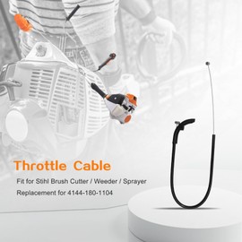 yeeluzan Throttle Cable Compatible with Stihl FS40, FS50, FS56, FS70, KM56, HT56 Brush Cutter, Weeder, Sprayer, Replacement for 4144-180-1104