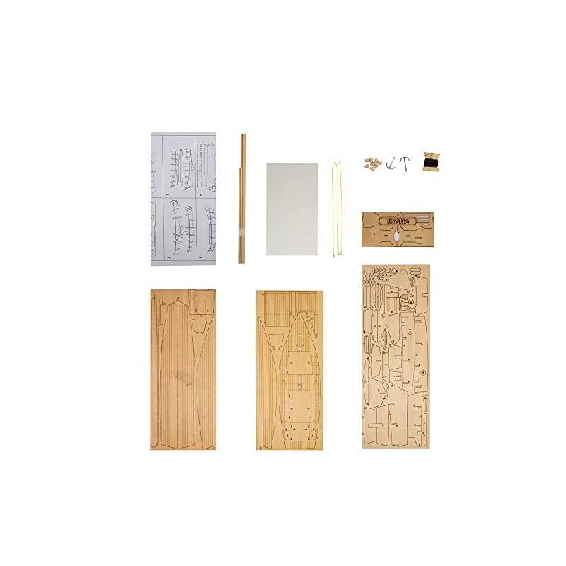GAWEGM Ship Building Kit - 1:30 Flattile Wooden Fishing Boat