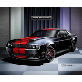 2019-2020 Dodge Challenger Hell Cat | Fine Art Prints By Danny Whitfield (20in x 24in, PITCH BLACK)