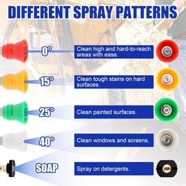 SUNCHSEN Pressure Washer Nozzle Guard, Power Washer Nozzle Tips 5 Pressure Washing Tips with 1/4Inch Quick Connect As Shown Orifice 3.0