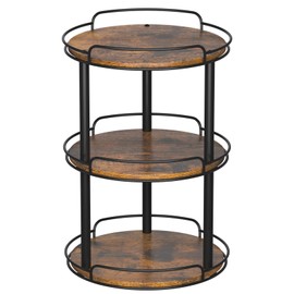 LAMU 12.2'' Wood Lazy Susan Turntable Organizer for Cabinet, 3 Tier Lazy Susan Spice Rack Organizer for Kitchen, Table Top, Countertop, Pantry, Bathroom