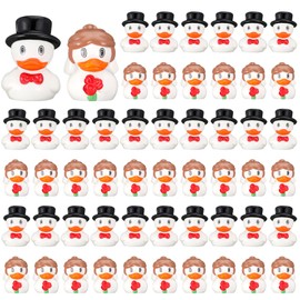 Soulchen 50 Pcs Wedding Resin Duck Mini Bride Groom Duckies Marriage Resin Figurines Bulk Small Animal Figurines Fairy Moss Landscape DIY for Wedding Ceremony Bridal Gift Souvenir