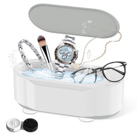 Ultrasonic Cleaner, 48000Hz, Ultrasonic Jewelry Cleaner Portable Professional Ultrasonic Jewelry Cleaner with 3 Timing Modes, High-Capacity Ultrasonic Cleaner for Eyeglass,Watches,Ring,Necklaces,Razor