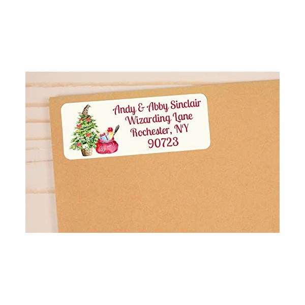 Personalized Magical Wizard Christmas Return Address Labels, Christmas Labels, 30