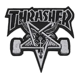 Thrasher Pentangle Logo sew or Iron On Patch, Skateboarding Vest Applique