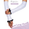 GEMILY Fingerless Rave Gloves Opera Sequin Gloves for Women(Silver)