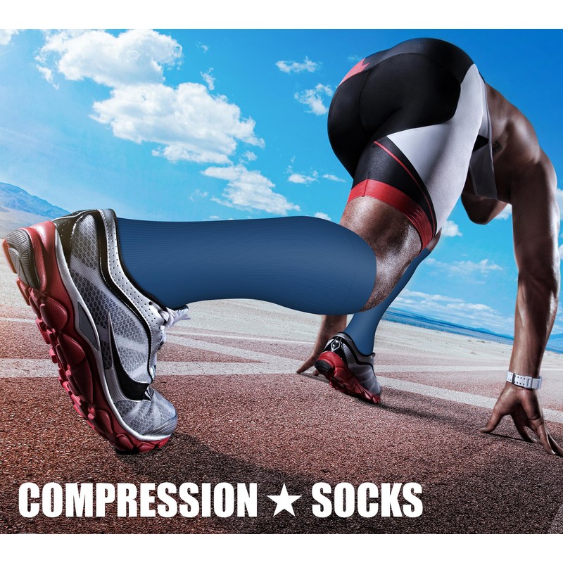 CHARMKING 3 Pairs Open Toe Compression Socks for Women &