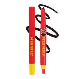 Lip Liner Matte 2 in 1, Plump Lipliner & Eyeliner Long-Lasting Creamy Formula, with Silicone Smudger for Sculpting Lip & Define Contours, Waterproof Non-staining Crayon Lip Liner Pencil 07 Black