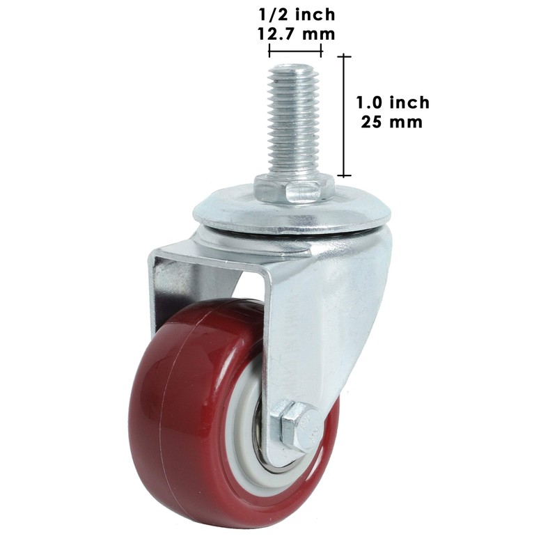 Finnhomy Swivel Caster Wheels 2 Inch Heavy Duty Threaded Stem