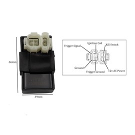 6 Pin AC CDI Box CDI Cable Wire Adapter Connector Plug For GY6 4 Stroke 50cc 125cc 150cc Scooter Moped Taotao ATV Quad Go Kart Bike (AC-GY6-S)