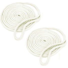 FreeTec 4tlg Bootsseil Boot Fenderleine Nylon Dockline Festmacherleine Fenderseil mit Auge 12mm Durchmesser 4.5m lang Weiss