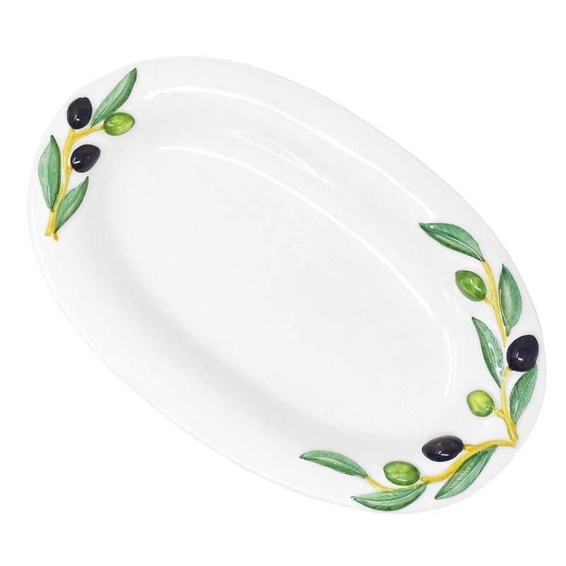 Lashuma Handmade oval serving plate made of Italian ceramic in