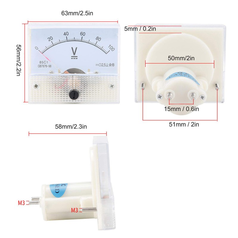 Voltmeter Voltage Tester Pointer DC Analog Voltmeter Pointer DC Voltmeter