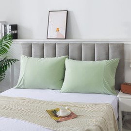 H HOUSEHOLD Super Soft Smooth King Size Pillowcases - Breathable Jersey Knit Fabric, King Size, Cool Touch for Better Sleep (Mint, King Size 20" x 36")