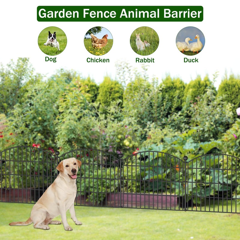 No Dig Decorative Garden Fence Animal Barrier - 5 Panels