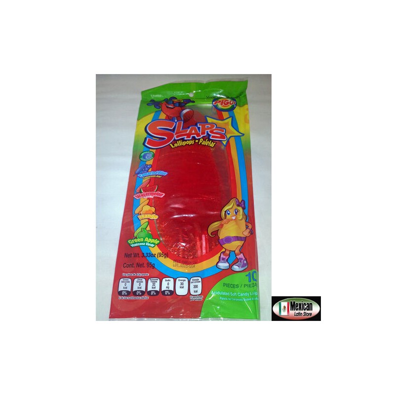 7x10 Slaps Cachepigui (Cachetadas) Tropical Fruit Lollipop Mexican Candy(70pc)
