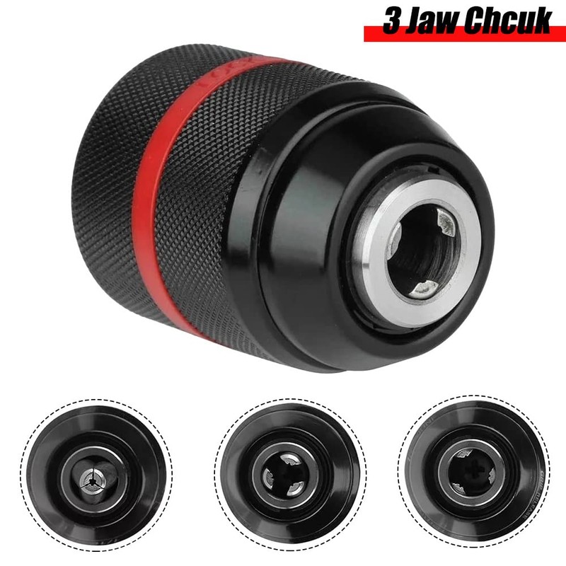 Saipor 1.5-13mm Quick Change Keyless Chuck Self-Tighten 1/2"-20UNF Thread Hand