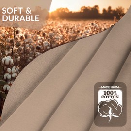 CALICOT Tablecloth Cotton Rectangle TableCover 63x90 Inch Table Cloths Washable Reusable Spring Easter Decor, Kitchen Outdoor Party Wedding Buffet Dining Table Decor|Taupe