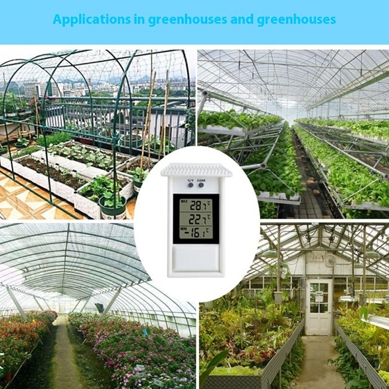 Garden Thermometer Outdoor Waterproof Digital Display Temperature Range 20-50 °C