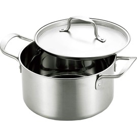 Chef's Pot CPW-200 Double Handled Pot, 7.9 inches (20 cm), Stainless Steel, Deep Pot, Induction Compatible