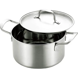 Chef's Pot CPW-200 Double Handled Pot, 7.9 inches (20 cm), Stainless Steel, Deep Pot, Induction Compatible