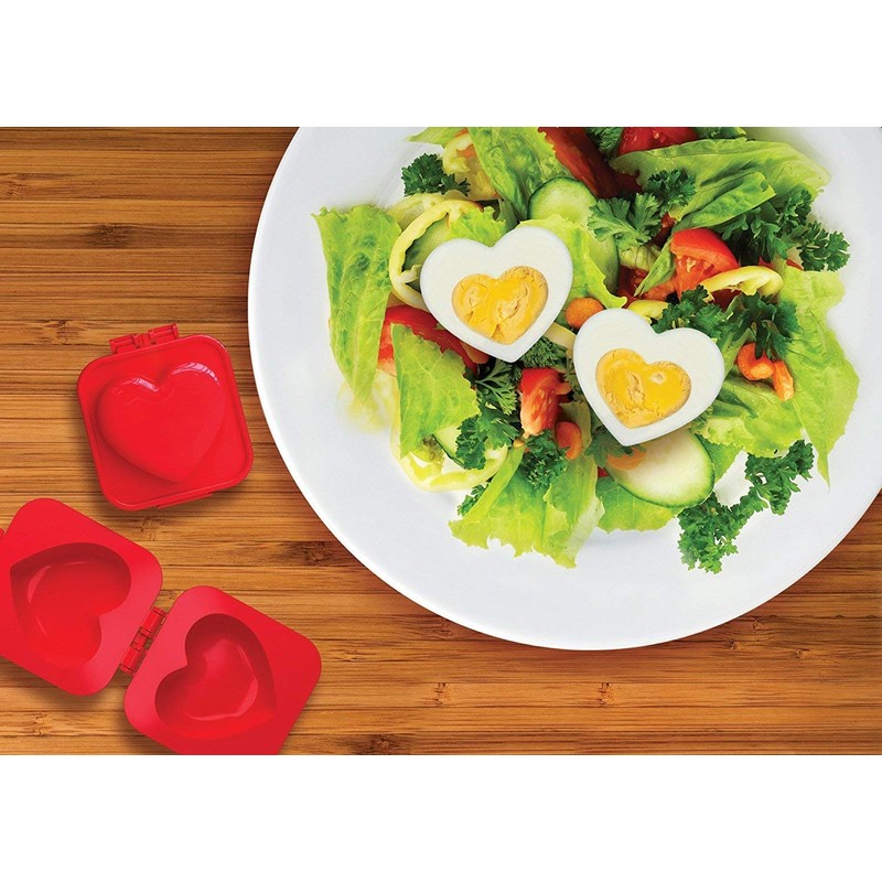 MUSTARD Eggspress-Heart-Eierform in Herzform, Kunststoff, Rot, 4 x 8 x