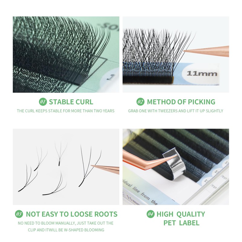 ANNAFRIS Eyelash Extensions, 3D Brown, 0.07 C, 8-12 mm, Colourful