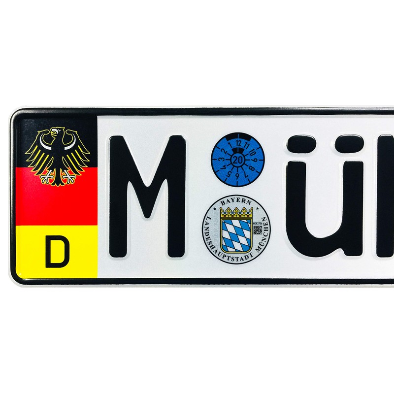 German Coat of Arms License Plate Flag + Eagle (Munich
