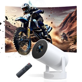 Smart Mini Projector, Upgraded Hi-Fi Mini Projector with 4K 1080P Support, 280 ANSI Lumens, WIFI6 & Bluetooth & Car Keystone Video Projector for Bedroom, Home Cinema