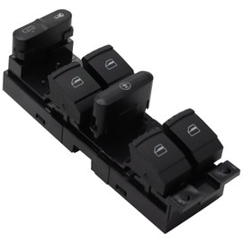 MCamooer Window Regulator Switch for Golf 4 Leon 1 Toledo 1J4 959 857D Window Regulator Switch Compatible with Jetta Bora Passat B5 1J4959857D Front Left (10 Pins)