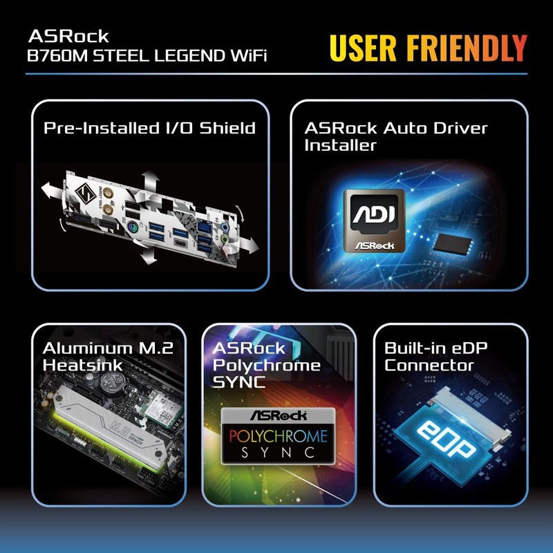 ASRock B760M Steel Legend WiFi Motherboard