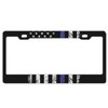 Thin Blue Line Flag License Plate Covers Chrome Blue Lives