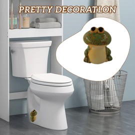 Cute Frog Ceramic Toilet bolt Covers, Tall Decorative Toilet bolt Caps, Toilet Screw Cover Caps, Easy Installation for Toilets Bowl,Bathroom Toilet Accessories Decor(Green) ETARTJMHNB