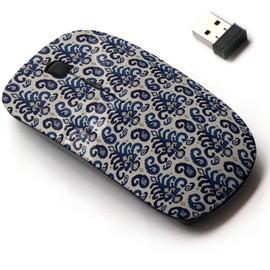 CJCBROES 2.4G Wireless Mouse with Cute Pattern Design for All Laptops and Desktops with Nano Receiver - Ikat Paisley Traditional