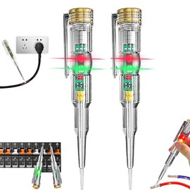 HiCOZZIE 2Pcs 24-250V Electrician Circuit Tester Pen,Responsive Electrical Tester Pen,with LED Indicator Light Waterproof