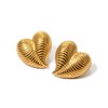 UniLogue Trendy Threaded Heart Fashionable Earrings 18K Gold Plated Stainless