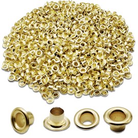 (Gold) - Bluemoona 1000 Pcs - Grommet Eyelets 3/16" 4mm Canvas Clothes Leather Self Backing (Gold)