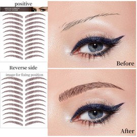 Tattoo Eyebrow 99 Pairs! Newly Improved 4D Eyebrow Tattoo,Realistic Imitation Eyebrow Tattoo Stickers,Popular Brown Eyebrow Shapes,Eyebrow Transfer Sticker for Women Girls-New