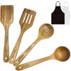 4pcs Wooden Spoons for Cooking Kitchen Utensils Set with 2PCS