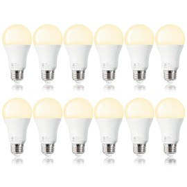 FLSNT 100W Equivalent A19 LED Light Bulbs, Efficient 14W, 1500Lumens, 2700K Soft White, CRI82, E26 Standard Base, 12 Pack, Non-Dimmable