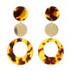 Edris B Gold-Plated Earrings with Brown Tortoiseshell Acrylic Bello London,